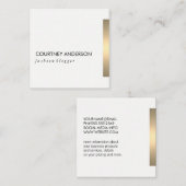 Gouden metalen afwerking vierkante visitekaartje (Voorkant / Achterkant)