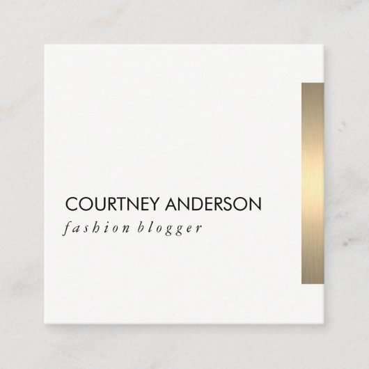 Gouden metalen afwerking vierkante visitekaartje (Voorkant)