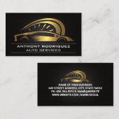 Gouden metalen auto-logo visitekaartje (Voorkant / Achterkant)