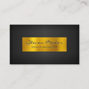 Gouden metalen banner   Donkere metalen geperforee Visitekaartje