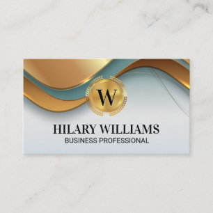 Gouden metalen bladeren   gouden golven visitekaartje