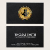 Gouden metalen bladzegel | Leer | Fitnesslogo Visitekaartje (Voorkant /achterkant)