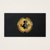 Gouden metalen bladzegel | Leer | Fitnesslogo Visitekaartje (Voorkant)