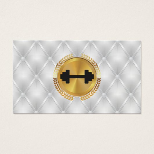 Gouden metalen bladzegel | Luxe stoffering opvulli Visitekaartje (Voorkant)