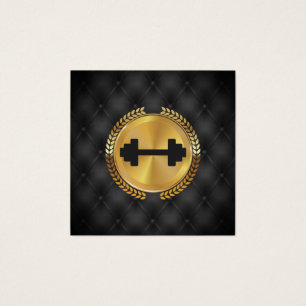 Gouden metalen bladzegel   Stoffering   Dumbbell Vierkante Visitekaartjes