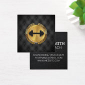 Gouden metalen bladzegel | Stoffering | Dumbbell Vierkante Visitekaartjes (Bureau)