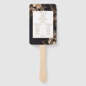 Gouden metalen bloemstuk bruiloftsprogramma handwaaier (Achterkant)