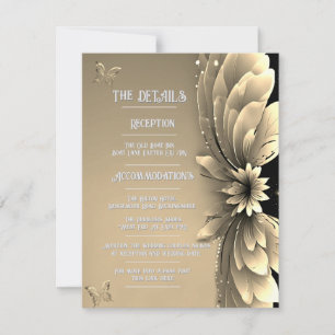 Gouden metalen bruiloft RSVP kaartje