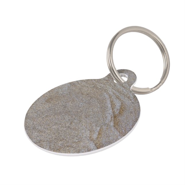 gouden metalen chips huisdierpenning (Zijkant)
