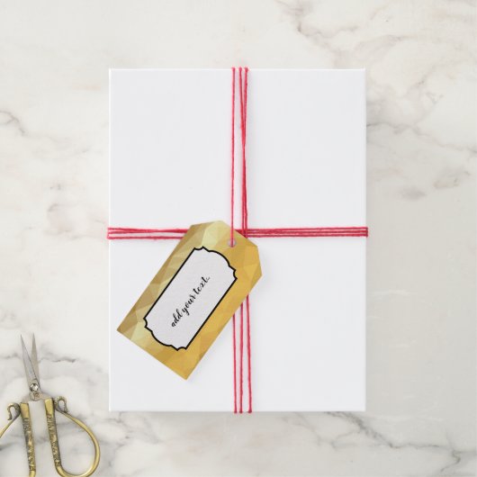 Gouden metalen effect aanpasbare cadeaubijsluiter. cadeaulabel (Met Touw)