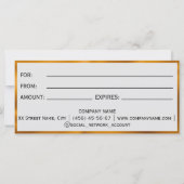 Gouden metalen folie cadeaubon (Achterkant)