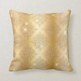 Gouden metalen folie en glitter glam filigree patr kussen