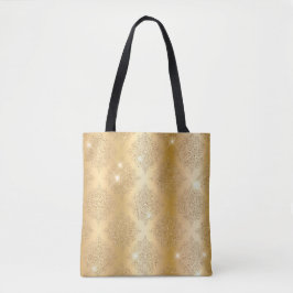 Gouden metalen folie en glitter glam filigree patr tote bag