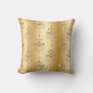 Gouden metalen folie & nepschittering glam kroonlu kussen
