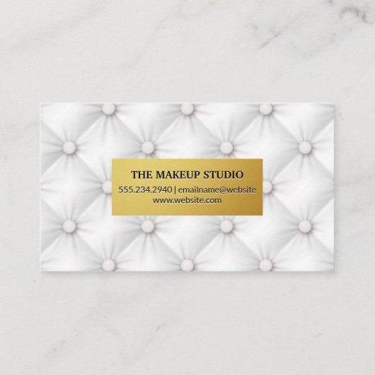 Gouden metalen frame | Gestoffeerde achtergrond Visitekaartje (Achterkant)