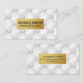 Gouden metalen frame | Gestoffeerde achtergrond Visitekaartje (Voorkant / Achterkant)