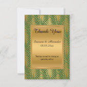 Gouden metalen groene botanische bedankkaart kaart (Voorkant)
