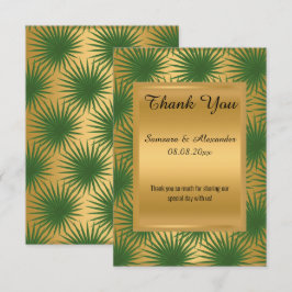 Gouden metalen groene varen bedankkaart kaart