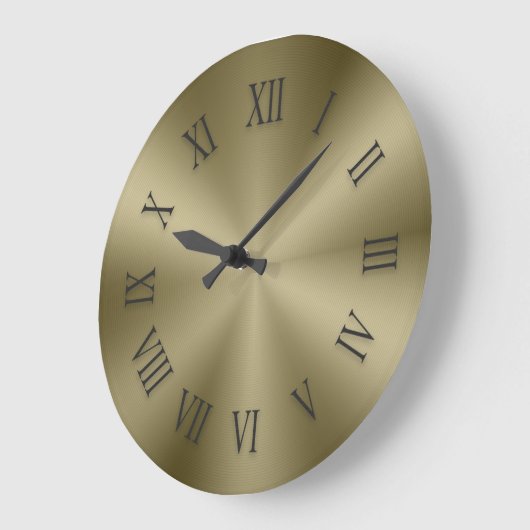 gouden metalen klok met Romeinse cijfers (Hoek)