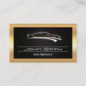 Gouden metalen koolstofpatroon | Auto-logo Visitekaartje (Voorkant)