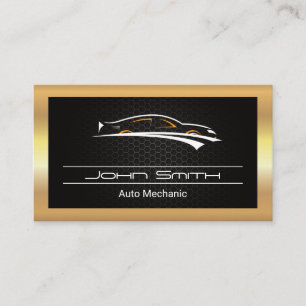 Gouden metalen koolstofpatroon Auto-logo Visitekaartje