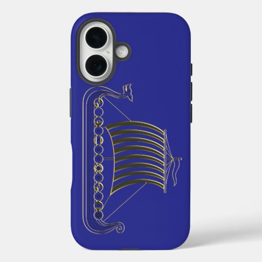Gouden metalen omtrek van een langboot telefoonhoe Case-Mate iPhone case (Achterkant)