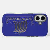 Gouden metalen omtrek van een langboot telefoonhoe Case-Mate iPhone case (Achterkant (horizontaal))