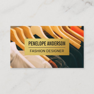 Gouden metalen patroon Hangende kleren Visitekaartje