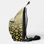 Gouden metalen patroonpoten op gradiëntachtergrond sling bag (Rechts)