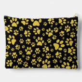 Gouden metalen patroonpoten op zwarte achtergrond etui (Achterkant)