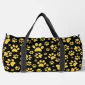 Gouden metalen patroonpoten op zwarte achtergrond plunjezak (Voorkant)