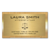 Gouden metalen rand | Goud metaal geborsteld Magnetisch Visitekaartje (Voorkant)