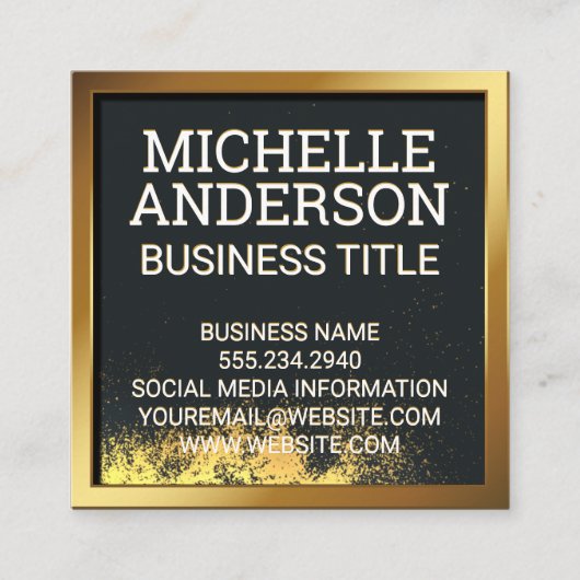 Gouden metalen rand | Goudstof Klantenkaartje (Voorkant)