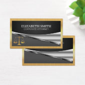 Gouden metalen rand | Justitia weegschaal Visitekaartje (Bureau)