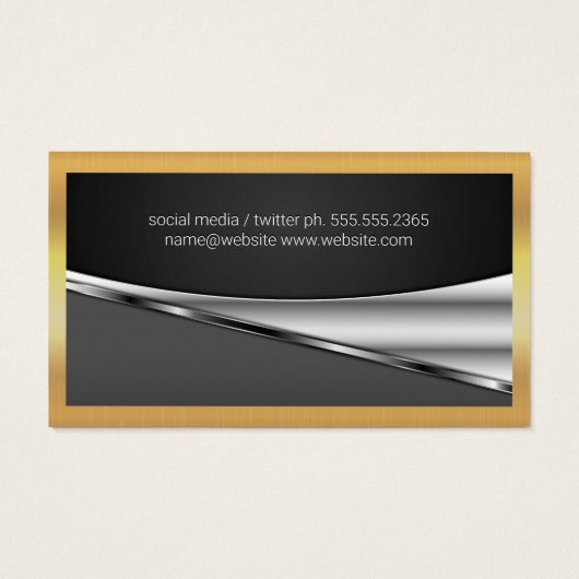 Gouden metalen rand | Justitia weegschaal Visitekaartje (Achterkant)