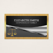 Gouden metalen rand | Justitia weegschaal Visitekaartje (Voorkant)