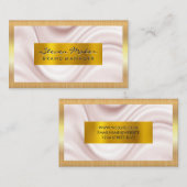 Gouden metalen rand | zijden gordijn visitekaartje (Voorkant / Achterkant)