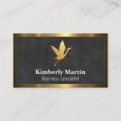 Gouden metalen rand | Zwarte textuur achtergrond Visitekaartje (Voorkant)