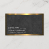 Gouden metalen rand | Zwarte textuur achtergrond Visitekaartje (Achterkant)