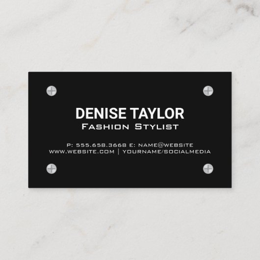 Gouden | Metalen schroeven Visitekaartje (Achterkant)