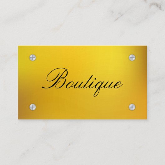 Gouden | Metalen schroeven Visitekaartje (Voorkant)