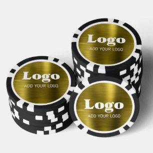 Gouden metalen stijl aangepaste bedrijfslogo casin poker chips