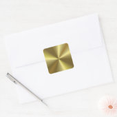 Gouden metalen uitstraling moderne blanco sjabloon vierkante sticker (Envelop)