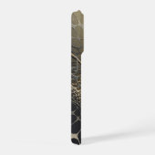 Gouden Metallic 3D Mesh Abstract Luxe Kunst iPhone Hoesje (Rechterkant)