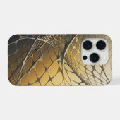 Gouden Metallic 3D Mesh Abstract Luxe Kunst iPhone Hoesje (Achterkant horizontaal)