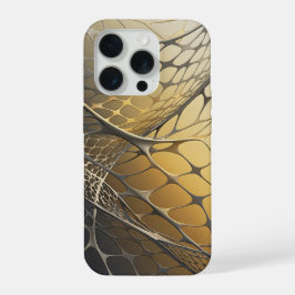 Gouden Metallic 3D Mesh Abstract Luxe Kunst iPhone 15 Pro Case