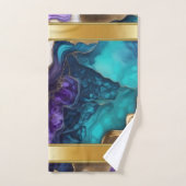 Gouden Metallic accenten op Blauwgroen en Paarse w Bad Handdoek (Handdoek)