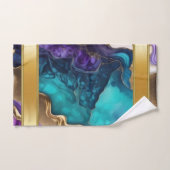 Gouden Metallic accenten op Blauwgroen en Paarse w Bad Handdoek (Handdoek)