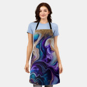 Gouden Metallic accenten op Blauwgroen en Paarse w Schort (Gedragen)