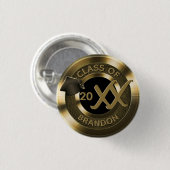 Gouden Metallic Afstudeerklas Van Ronde Button 3,2 Cm (Voorkant /achterkant)